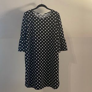 Navy Dress White Polka Dots